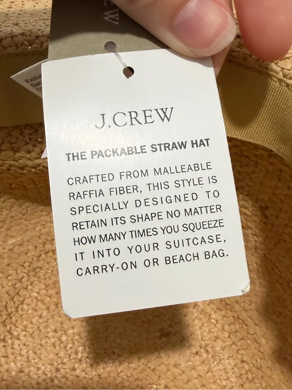 NEW J. Crew Wide-brim packable straw hat S/M G6551 $98